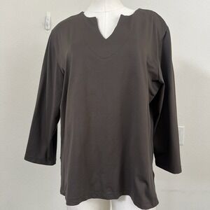 Chicos‎ Top Women's Sz 3 (us 16/18 XL) Blouse No Iron Split Neck Stretch Soft